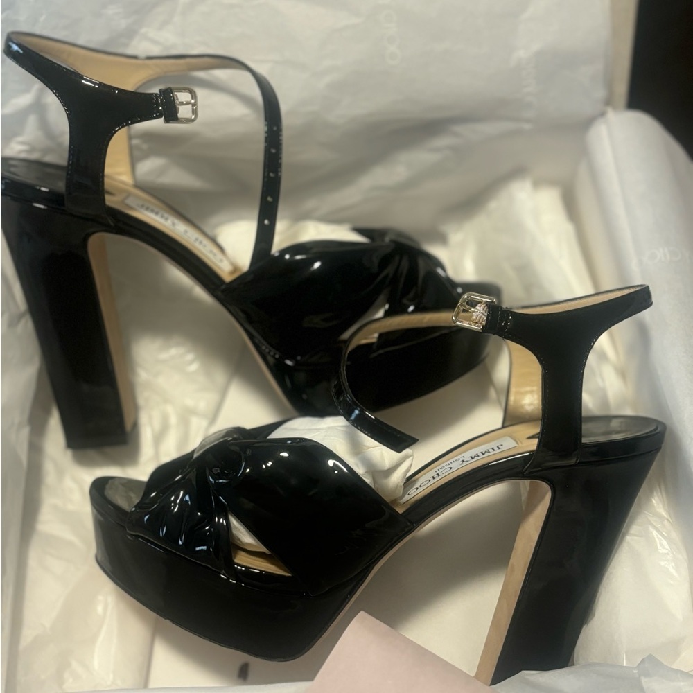 SOLD - Jimmy Choo Heloise 120 Patent Leather Pump Heels Size 41